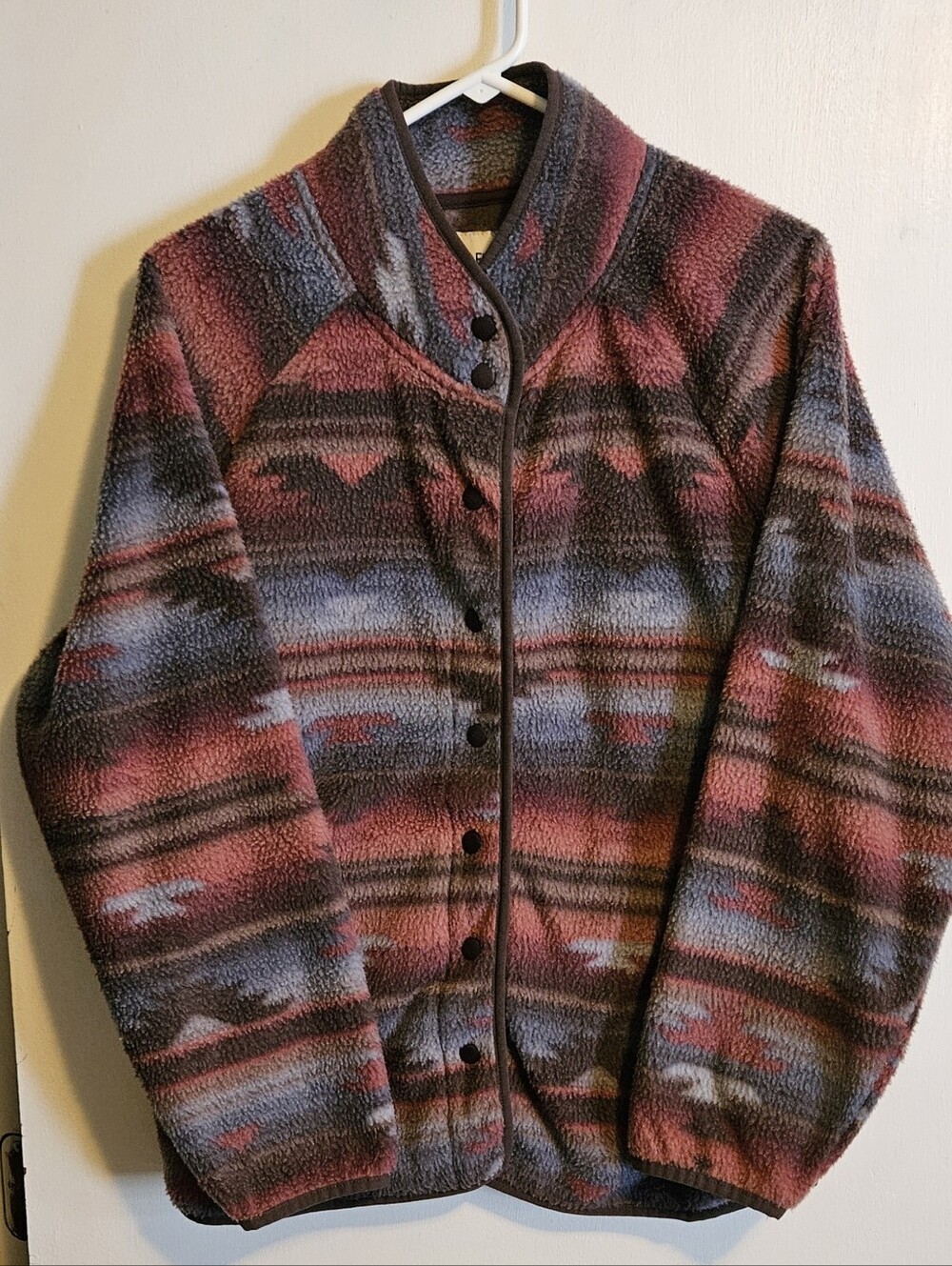 Wallflower Aztec Southwestern Snap-front Polar Fleece Jacket Womens Size Large